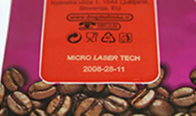 Lasermarking on a bag 